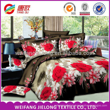 2016 hot sale high quality microfiber In stock 3D beatiful disign 100% polyester bedding sets for Russia and CIS